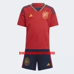 Spanien Fodboldtrøje Børn Hjemmebane VM 2022