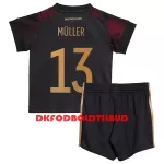Tyskland Müller 13 Fodboldtrøje Børn Udebane VM 2022