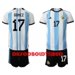 Argentina Alejandro Gomez 17 Fodboldtrøje Børn Hjemmebane VM 2022