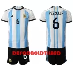 Argentina German Pezzella 6 Fodboldtrøje Børn Hjemmebane VM 2022