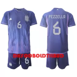 Argentina German Pezzella 6 Fodboldtrøje Børn Udebane VM 2022