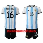 Argentina Lisandro Martinez 16 Fodboldtrøje Børn Hjemmebane VM 2022
