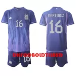 Argentina Lisandro Martinez 16 Fodboldtrøje Børn Udebane VM 2022