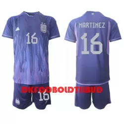 Argentina Lisandro Martinez 16 Fodboldtrøje Børn Udebane VM 2022