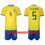 Brasilien Casemiro 5 Fodboldtrøje Børn Hjemmebane VM 2022