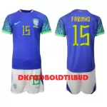 Brasilien Fabinho 15 Fodboldtrøje Børn Udebane VM 2022