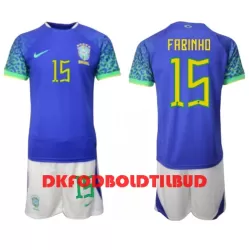 Brasilien Fabinho 15 Fodboldtrøje Børn Udebane VM 2022