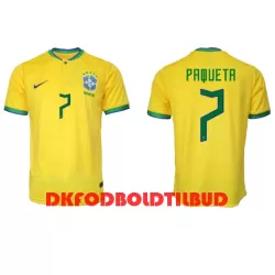 Brasilien Lucas Paqueta 7 Fodboldtrøje Herre Hjemmebane VM 2022