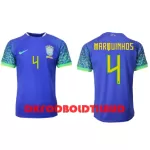 Brasilien Marquinhos 4 Fodboldtrøje Herre Udebane VM 2022