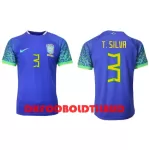 Brasilien Thiago Silva 3 Fodboldtrøje Herre Udebane VM 2022