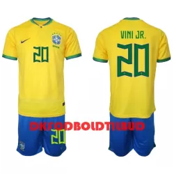 Brasilien Vini JR 20 Fodboldtrøje Børn Hjemmebane VM 2022