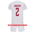 Danmark Joachim Andersen 2 Fodboldtrøje Børn Udebane VM 2022