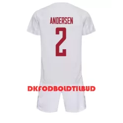 Danmark Joachim Andersen 2 Fodboldtrøje Børn Udebane VM 2022 Danmark Joachim Andersen 2 Fodboldtrøje Børn Udebane VM 2022