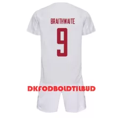 Danmark Martin Braithwaite 9 Fodboldtrøje Børn Udebane VM 2022 Danmark Martin Braithwaite 9 Fodboldtrøje Børn Udebane VM 2022