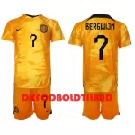 Holland Steven Bergwijn 7 Fodboldtrøje Børn Hjemmebane VM 2022