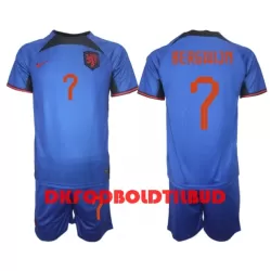 Holland Steven Bergwijn 7 Fodboldtrøje Børn Udebane VM 2022