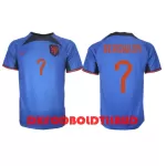 Holland Steven Bergwijn 7 Fodboldtrøje Herre Udebane VM 2022