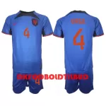 Holland Virgil van Dijk 4 Fodboldtrøje Børn Udebane VM 2022