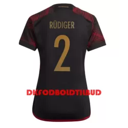 Tyskland Antonio Rudiger 2 Fodboldtrøje Dame Udebane VM 2022 Tyskland Antonio Rudiger 2 Fodboldtrøje Dame Udebane VM 2022