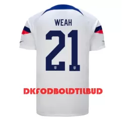 USA Timothy Weah 21 Fodboldtrøje Herre Hjemmebane VM 2022 USA Timothy Weah 21 Fodboldtrøje Herre Hjemmebane VM 2022