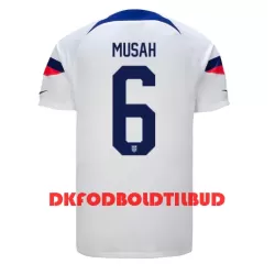 USA Yunus MUSAh 6 Fodboldtrøje Herre Hjemmebane VM 2022 USA Yunus MUSAh 6 Fodboldtrøje Herre Hjemmebane VM 2022