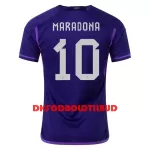 Argentina Maradona 10 Fodboldtrøje Herre Udebane VM 2022