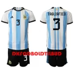 Argentina Nicolas Tagliafico 3 Fodboldtrøje Børn Hjemmebane VM 2022
