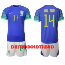 Brasilien Eder Militão 14 Fodboldtrøje Børn Udebane VM 2022