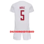 Danmark Joakim Maehle 5 Fodboldtrøje Børn Udebane VM 2022