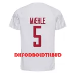 Danmark Joakim Maehle 5 Fodboldtrøje Herre Udebane VM 2022