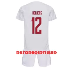 Danmark Kasper Dolberg 12 Fodboldtrøje Børn Udebane VM 2022 Danmark Kasper Dolberg 12 Fodboldtrøje Børn Udebane VM 2022