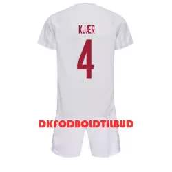 Danmark Simon Kjaer 4 Fodboldtrøje Børn Udebane VM 2022 Danmark Simon Kjaer 4 Fodboldtrøje Børn Udebane VM 2022