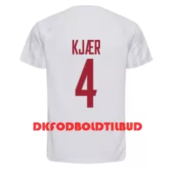Danmark Simon Kjaer 4 Fodboldtrøje Herre Udebane VM 2022 Danmark Simon Kjaer 4 Fodboldtrøje Herre Udebane VM 2022