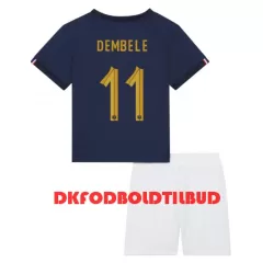 Frankrig Ousmane Dembele 11 Fodboldtrøje Børn Hjemmebane VM 2022 Frankrig Ousmane Dembele 11 Fodboldtrøje Børn Hjemmebane VM 2022