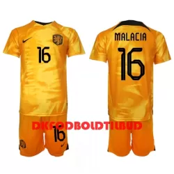 Holland Tyrell Malacia 16 Fodboldtrøje Børn Hjemmebane VM 2022