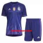 Argentina 3 Star Fodboldtrøje Børn Udebane VM 2022