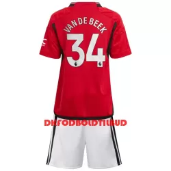 Manchester United Van De Beek 34 Fodboldtrøje Børn Hjemmebane 23/24