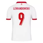 Polen Lewandowski 9 Fodboldtrøje Herre Hjemmebane EM 2024