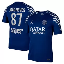 Paris Saint-Germain Joao Neves 87 Fodboldtrøje Herre Fjerde 24/25