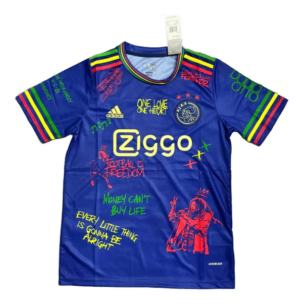 Ajax x Bob Marley Fodboldtrøje Herre 24/25 Blå Ajax x Bob Marley Fodboldtrøje Herre 24/25 Blå