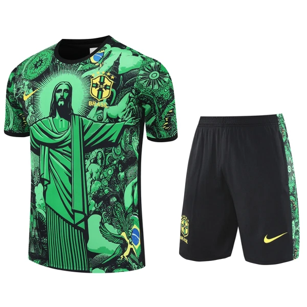 Brasilien Fodboldtrøje Børn 24/25 Grøn Speciel Brasilien Fodboldtrøje Børn 24/25 Grøn Speciel