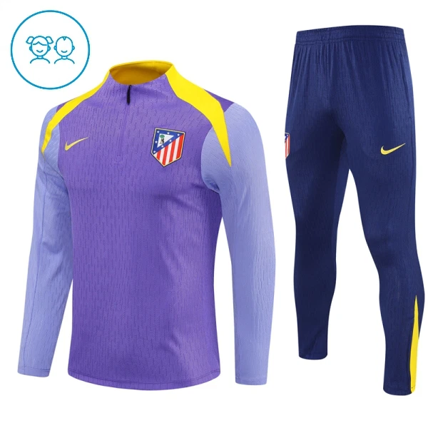 Atlético Madrid Trænings sweatshirt sæt Børn 25/26 Lilla Atlético Madrid Trænings sweatshirt sæt Børn 25/26 Lilla