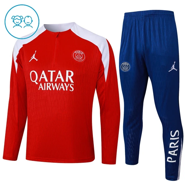 Paris Saint-Germain Trænings sweatshirt sæt Børn 25/26 Rød Paris Saint-Germain Trænings sweatshirt sæt Børn 25/26 Rød
