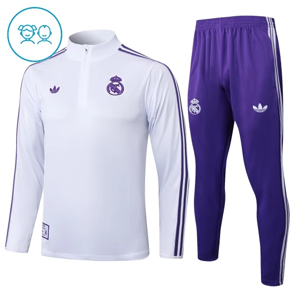Real Madrid Trænings sweatshirt sæt Børn 25/26 Hvid Real Madrid Trænings sweatshirt sæt Børn 25/26 Hvid