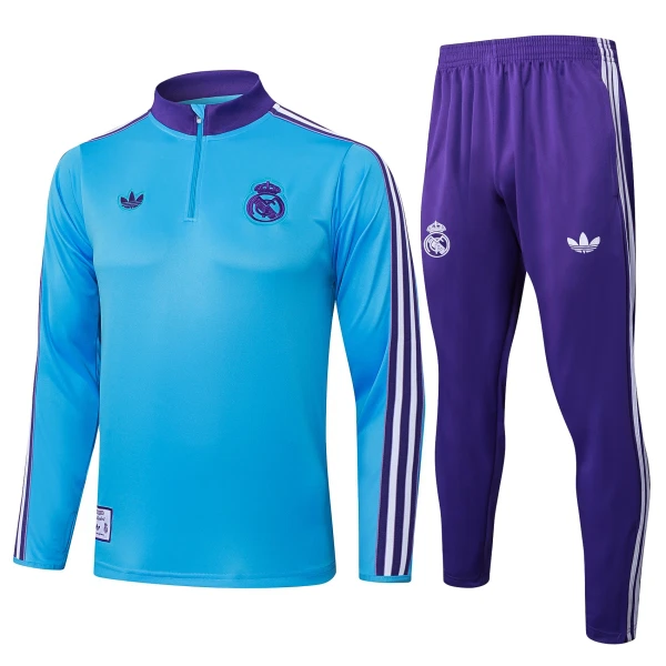 Real Madrid Trænings sweatshirt sæt Herre 25/26 Blå Real Madrid Trænings sweatshirt sæt Herre 25/26 Blå