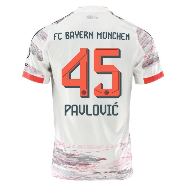 FC Bayern München Aleksandar Pavlovic 45 Fodboldtrøje Herre Udebane 25/26 FC Bayern München Aleksandar Pavlovic 45 Fodboldtrøje Herre Udebane 25/26