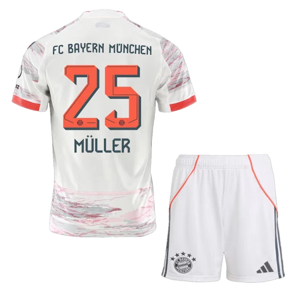 FC Bayern München Thomas Müller 25 Fodboldtrøje Børn Udebane 25/26 FC Bayern München Thomas Müller 25 Fodboldtrøje Børn Udebane 25/26