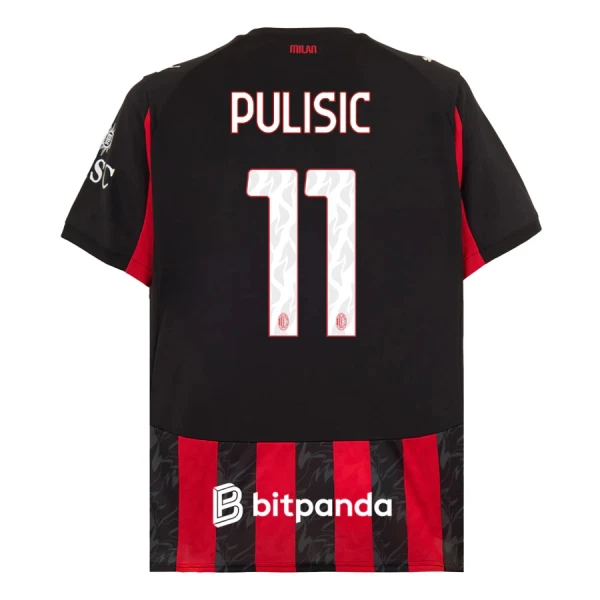 AC Milan Pulisic 11 Fodboldtrøje Herre Hjemmebane 25/26 AC Milan Pulisic 11 Fodboldtrøje Herre Hjemmebane 25/26