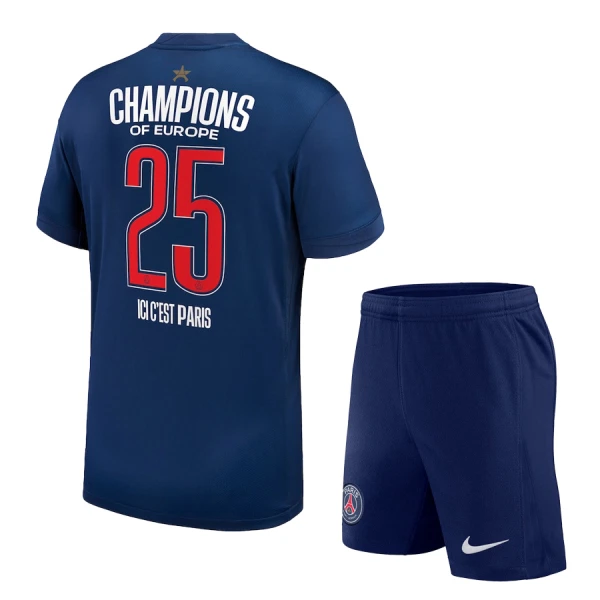 Paris Saint-Germain 1 Star Champions of Europe Fodboldtrøje Børn Hjemmebane 24/25 Paris Saint-Germain 1 Star Champions of Europe Fodboldtrøje Børn Hjemmebane 24/25