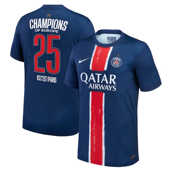 Paris Saint-Germain 1 Star Champions of Europe Fodboldtrøje Herre Hjemmebane 24/25 Paris Saint-Germain 1 Star Champions of Europe Fodboldtrøje Herre Hjemmebane 24/25